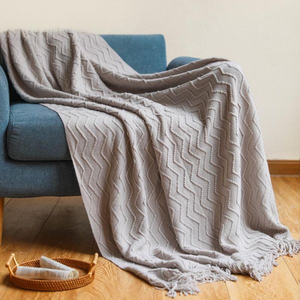 

blankets nordic style textile city faux cashmere sofa blanket cover knit plaid throw tassels bedspread golden for spring summer