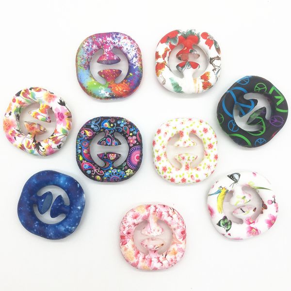 

colorful printing silica gel toy snap ring daily exercise fitness tools
