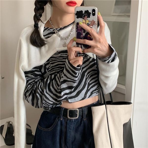 

women's t-shirt t-shirts ulzzang japanese kawaii ladies vintage lazy ins zebra female korean harajuku cute clothes for women, White