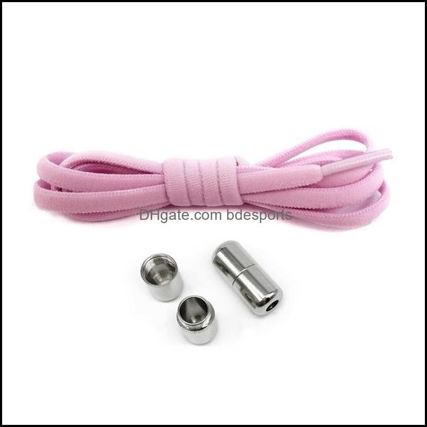 

shoe parts & accessories shoes 100cm metal lock shoelaces round elastic laces special no tie shoelace for men women lacing rubber zapatillas, White;pink
