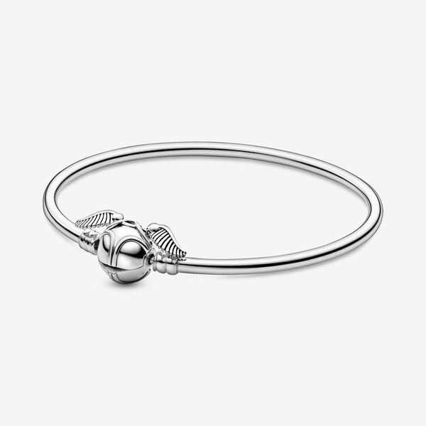 

silver new arrival 925 sterling golden snitch clasp pocket bangle harry charm bracelets wings potter vintage retro tone for men and women, Black