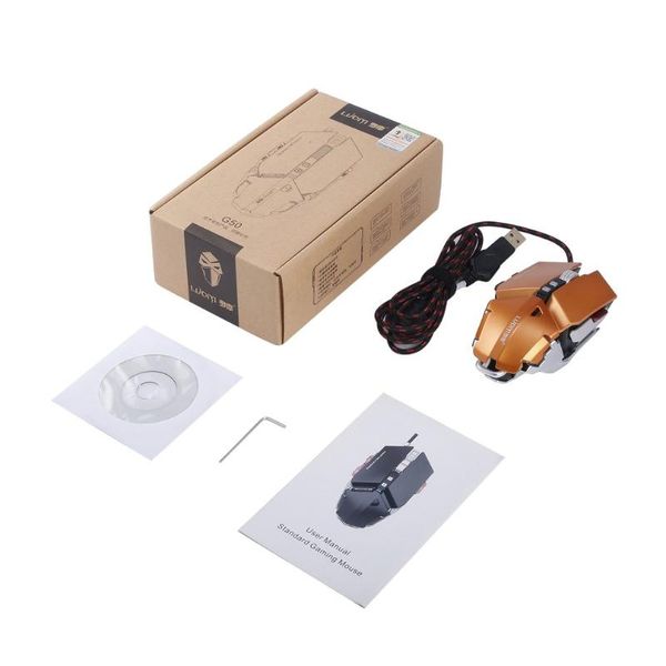 

mice professional g50 full speed poelectric braided wired gaming mouse 10 buttons with 4000dpi for pc computer