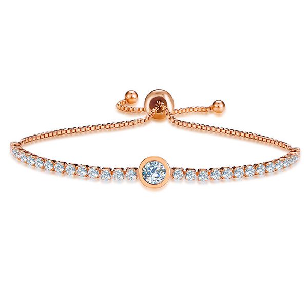

design all-match charm bracelets retro extravagance multicolor inlaid crystal push-pull bracelet shiny full diamond simple gold temperament, Golden;silver
