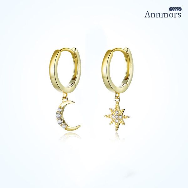 

stud asymmetry sun moon earrings jewelry luxury for women hoop wedding xmas prevent allergy fashion gift golden piercing earring, Golden;silver