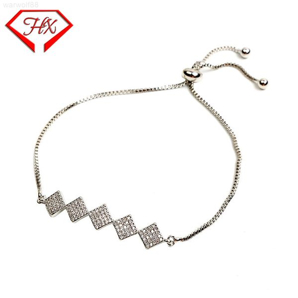 

luxury leather korean zircon with adjustable drawcord and versatile fashion friend designer jewelrymen bracelets, Golden;silver