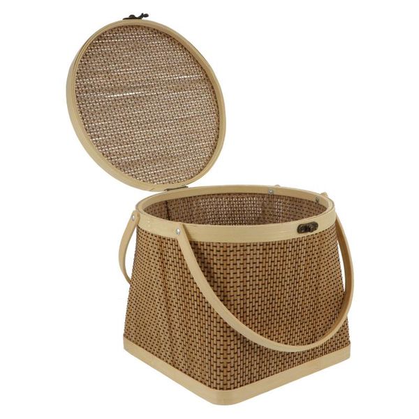 

storage baskets 1 pcs bamboo gift basket multipurpose picnic with lid
