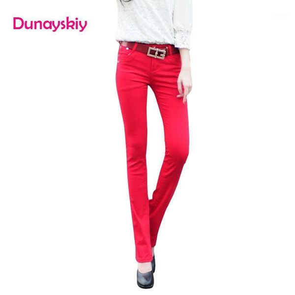 

dunayskiy women spring autumn 12 candy colors solid skinny slim pants female formal casual elegant long flare pants trousers1, Black;white