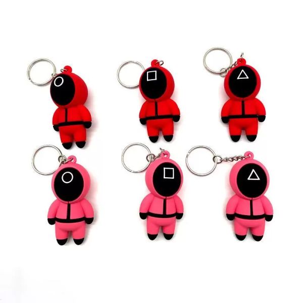 

squid game keychain soldier spopular series are still missing your mini doll figurine key ring car backpack pendant