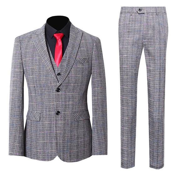 

men's suits & blazers large suit white bottom three-piece set, White;black