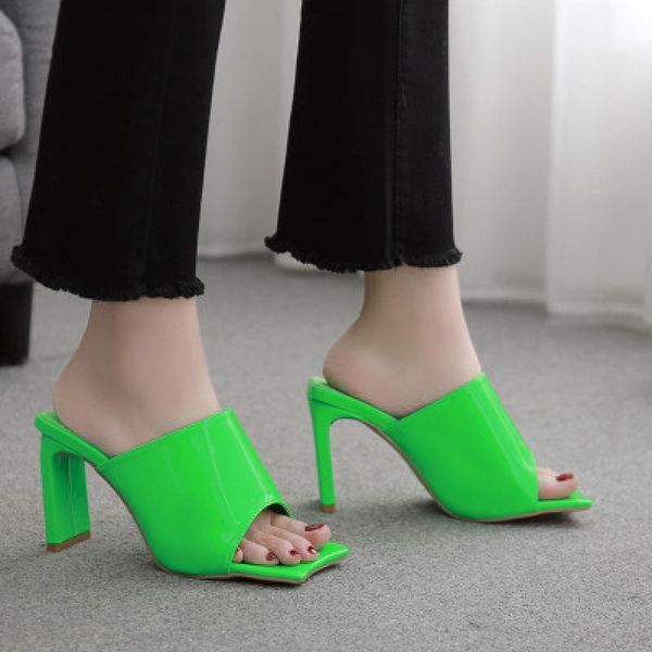 

sandals 2021 summer fashion womens pumps cozy soild color 10cm open toe flip flop outdoor party female heels sandal, Black