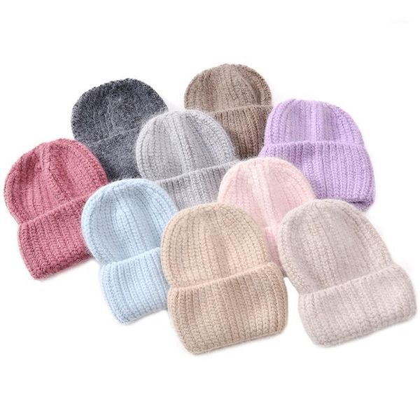 

beanies women winter hats stretchy casual woman bonnet pure color for girls baggy long ribbed cashmere knitted brimless beanie1