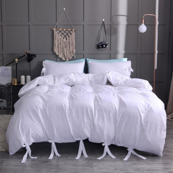 

american style bedding set lacing duvet cover set 2 or 3pcs/set green bed linen eu, us  bedclothes pillowcase 228*228cm