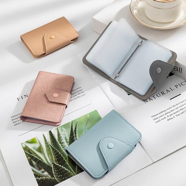 

card holders 20 bits men women id bank holder purse function case business bag wallet pu leather, Brown;gray