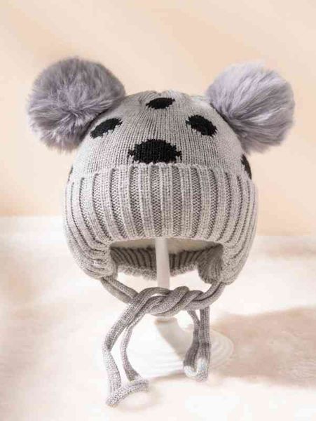

baby pom knit hat she02, Yellow