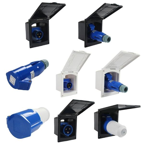 

interior decorations 16/32a external flush hook up power outlet motorhome trailer inlet socket automotive accessories