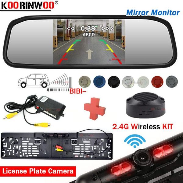 Câmeras traseiras do carro Sensores de estacionamento Koorinwoo European Wireless for Cars Parktronic Without Wire Sensor System com Camer