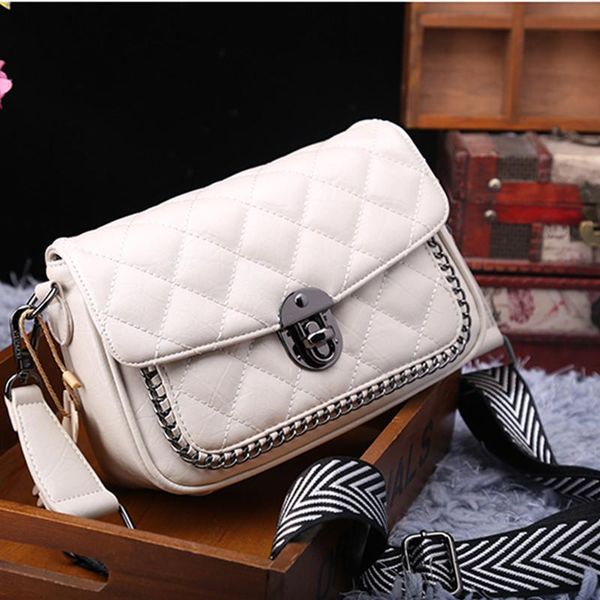 

evening bags real cowhide 2021 fashion all-match rhombic leather chain shoulder messenger small square bag purses and handbags sac luxe