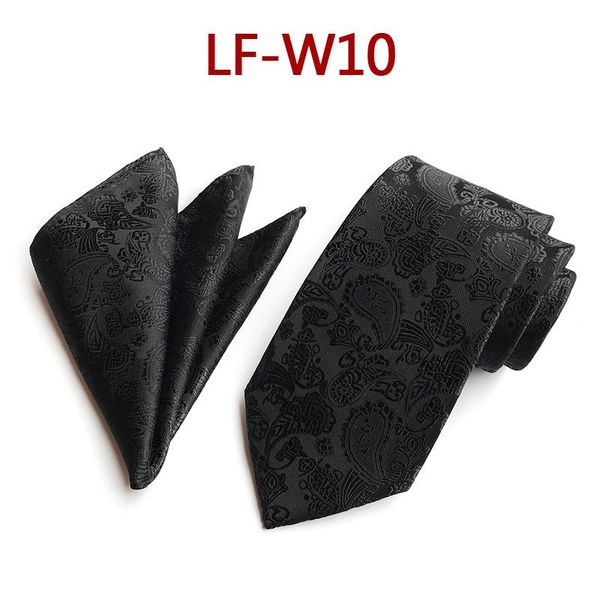 

Men's Tie Paisley Black Jacquard Silk Tie Hanky Set Formal Occasion Necktie, Black;gray