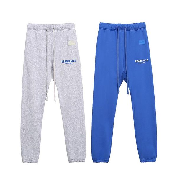 

blue fear men's fog man winter streetwear of god essentials pants woman tmc loose trousers pants solid sweatpants sportswear carg lesom, Black