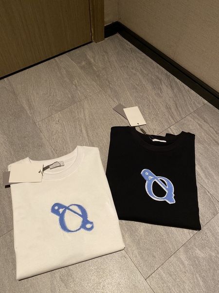 

dijia's new embroidery pin toothbrush rust short sleeve women's round neck loose t-shirt in spring summer of 210, White