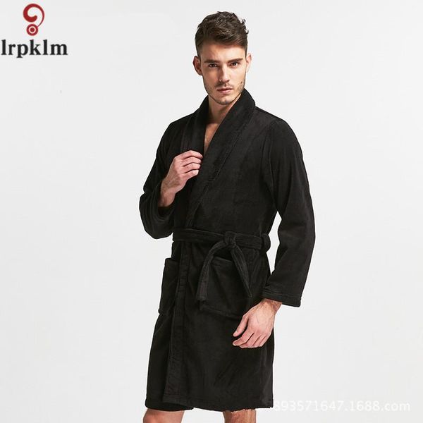 

pajamas men velvet long-sleeve knitted cotton sleep spring and autumn mens pyjamas lounge men pajama robes l-xxl sy693, Black;brown