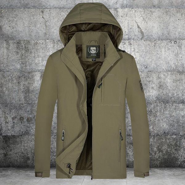 

men's jackets middle-aged jacket autumn windproof can take off hat loose casual windbreaker hip hop mens, Black;brown