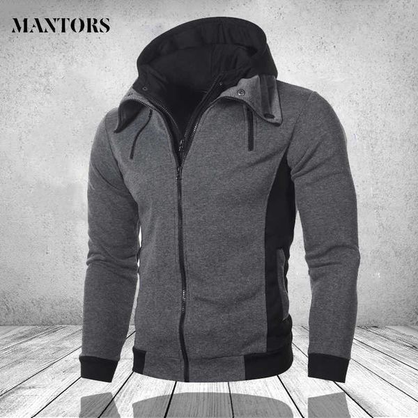 

hoodies men fashion slim fit long sleeve streetwear men's sweatshirt outdoor tees brand clothing male hoody jacket outwear 210927, Black