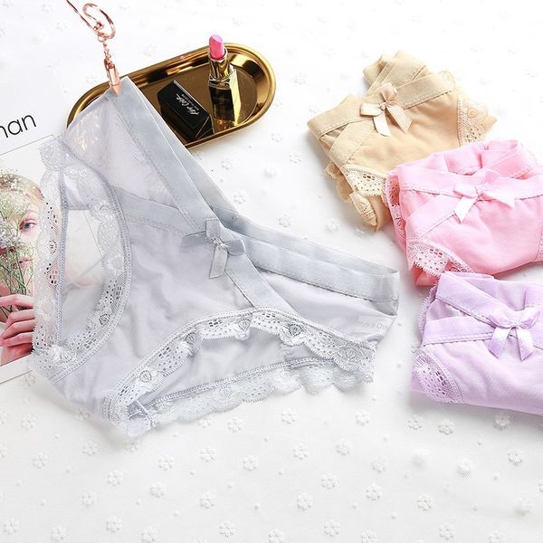 

ee transparent panties women's under floral sheer lace slips tanga knickers breathing soft tail bowtie panty, Black;pink