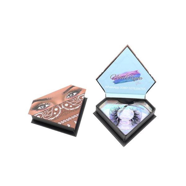 

false eyelashes brown bandana diamond eyelash case wholesale natural 20mm mink lashes with box custom lashbox packaging logo