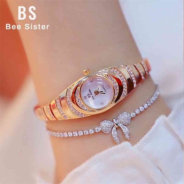 Mulheres assiste vestido de marca de luxo casual quartzo pequeno seletor senhoras relógios de pulso rosa relógios de ouro rosa para as mulheres 210527