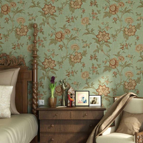 

wallpapers american garden large flower non woven wallpaper coffee bedroom living room background wall