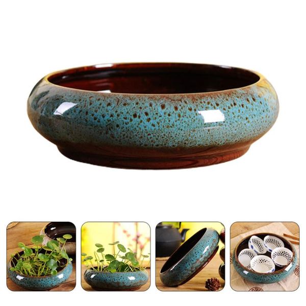 

1pc ceramic flowerpot succulent planter garden bonsai pot decorative flowerpot