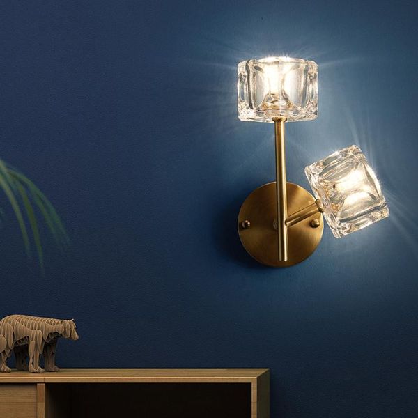 

modern led wall lamps copper bedroom light decor minimalist crystal gold wall light for living room stair loft indoor lighting