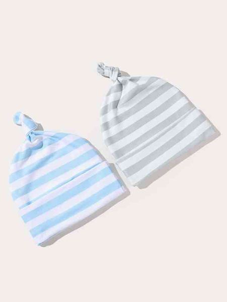 

2pcs baby striped print hat she01, Yellow