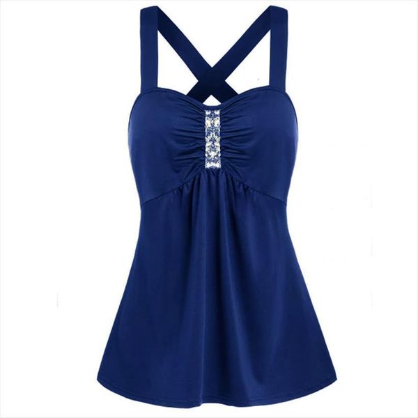 

s 5xl plus size women tanks summer sleeveless causal strappy cross t shirt workout elegant vest, White