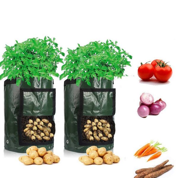 Посадка картофеля, посадочные тканые сумки из ткани Сумки садовые горшки для садовых горшок Planters Овощные посадочные пакеты Grow Bag Farm Home Garden Tool D30 210615