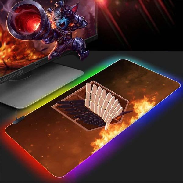 

mouse pads & wrist rests attack on titan large game rgb rubber pad final fantasy deskkeyboard with led computer backlight mat