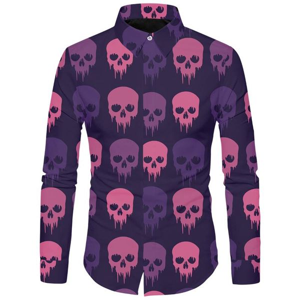 

men's casual shirts cloudstyle halloween mens shirt printing long sleeve streetwear blouse button up outwear street clothing, White;black