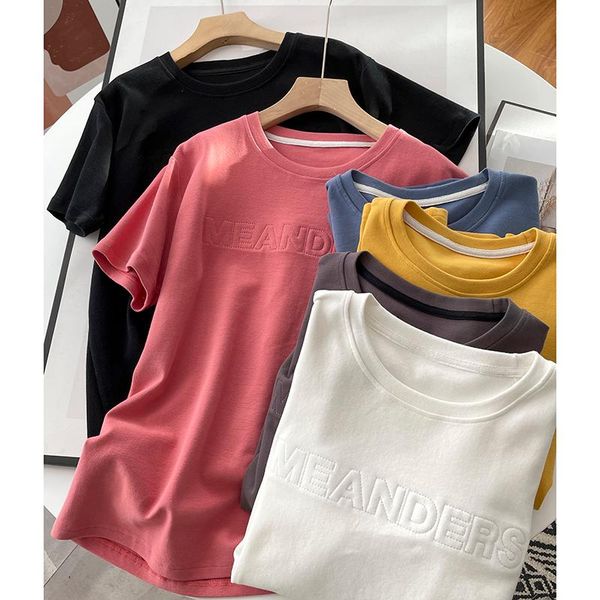 

women's t-shirt summer short sleeve pullover o-neck women t shirt fy001, White