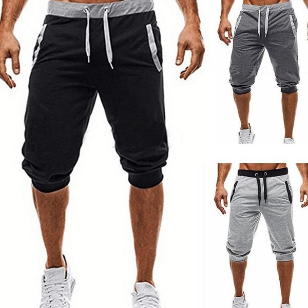 

salemen summer on track broek with elastic bands jogging fitness comfortable handsome shorts # yl10, White;black