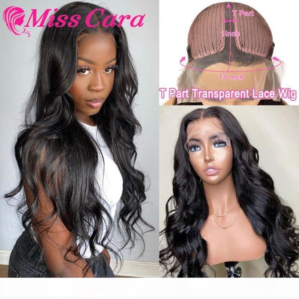 

miss cara brazilian body wave human hair wig remy t part transparent lace human hair wigs pre plucked short bob wigs, Black;brown