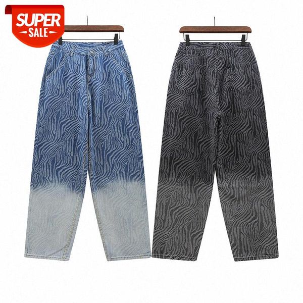 

ss casual trousers leopard-print line color-blocking jeans #0x1b, Blue