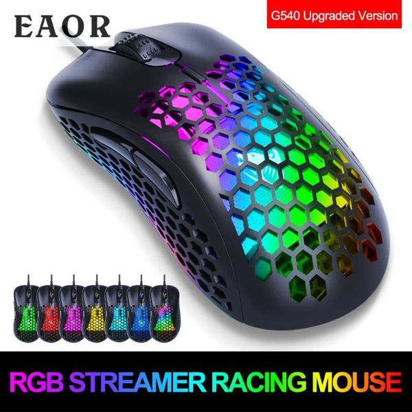 

mice eaor hollow mouse usb wired lightweight rgb gaming deskcomputer macro programming opto-electronic