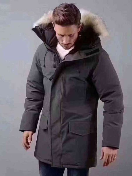 

new style windproof canada digner men langford parka down et white chaqueton canadian chaquetn fabric outdoor coat piumino hooded warm, Black