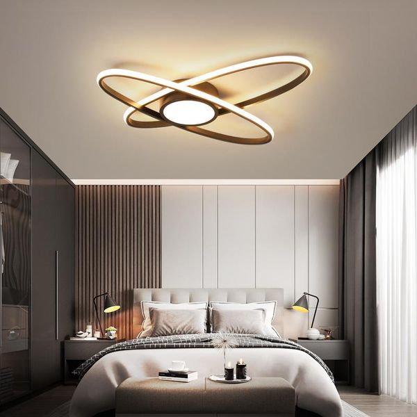 

ceiling lights modern led lamps for bedroom study dining room home nordic style black oval ring dimmable hanging chandeliers lighting
