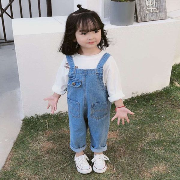 

2020 girls' autumn wear new korean leisure children's jeans, Blue