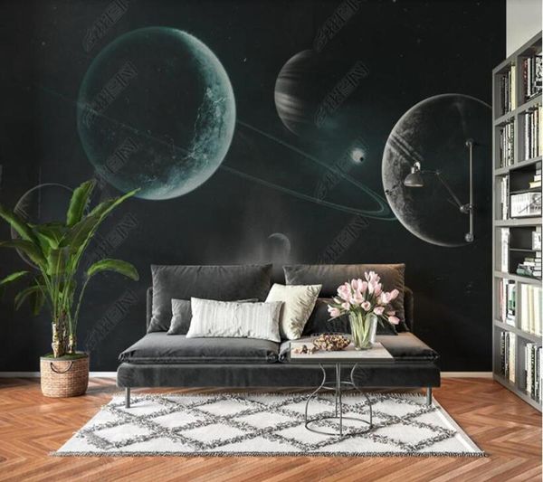 

wallpapers papel de parede nordic modern abstract universe planet starry sky sci-fi wallpaper mural,living room home decor