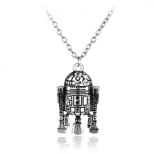 

personalized metal robot style design metal necklace with pendant fashion casual gift anniversary party, Silver