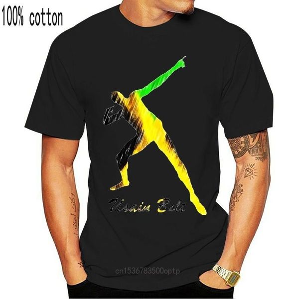 

men's t-shirts men t shirt usain bolt jamaica man funny t-shirt novelty tshirt women, White;black