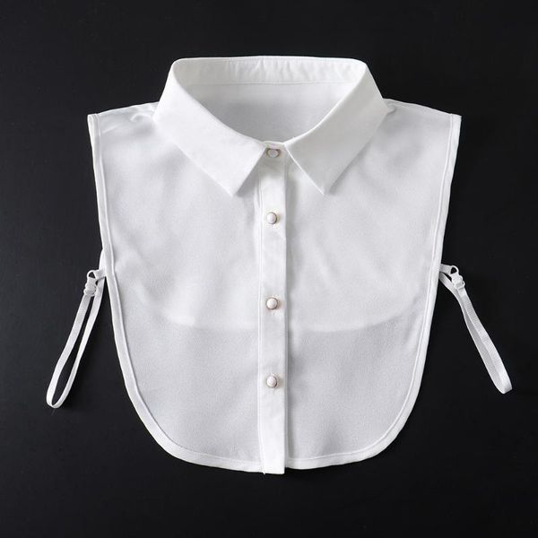 

bow ties women formal lapel fake collar blouse vintage solid color detachable women's shirt tie false, Black;gray